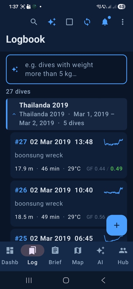 Logbook list